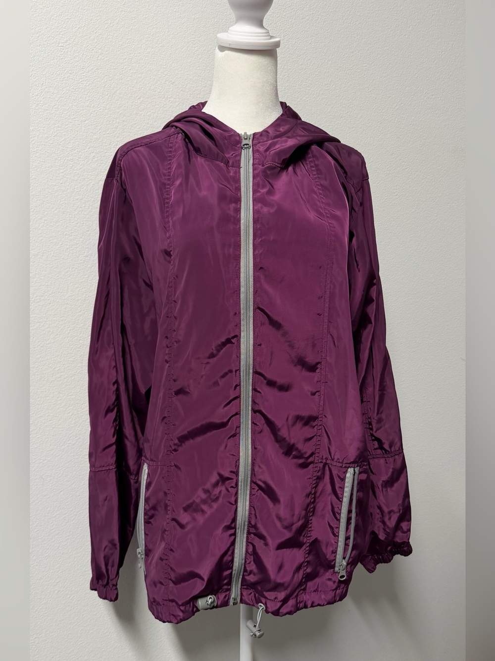 Viscosity Hooded Windbreaker Jacket Women’s XL Purple Lightweight Zip Up